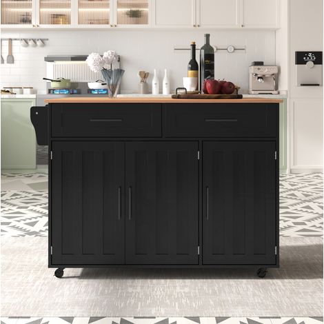 Aparador cocina con ruedas y ala abatible 129 cm OKMYHOME (1/5)