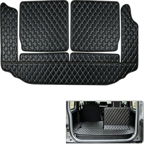 Irovami Ensemble de 3 tapis de coffre en cuir pour Jimny JB64 JB74 (2019-2026), revêtement de coffre arrière antidérapant et imperméable en PVC, beige (1/5)