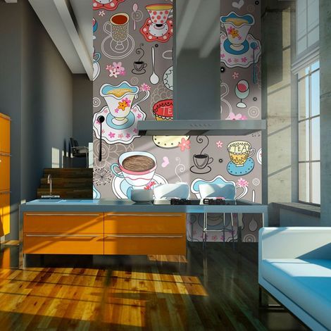 Papier peint tasses - 350 x 270 cm (1/4)