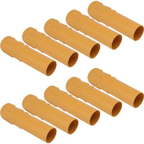 Lot de 10 manchons pour bougies de 10 cm (4 pouces), imitation cire vintage, pour lustre, jaune. (1/5)
