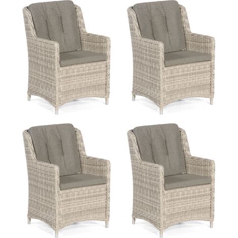 Sonnenpartner Avatar 4er-Set Garten-Sessel Gartenstuhl Alu mit Polyrattan white-coral (1/5)