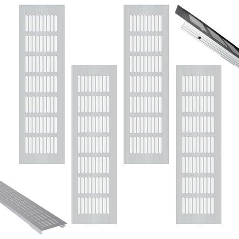 4 Pieces Rectangular Ventilation Grille, Ventilation Grille, Chimney Ventilation Grille, Aluminum Ventilation Grille, Exterior Ventilation Grille, for Shoe Cabinet, Kitchen, Living Room (1/5)