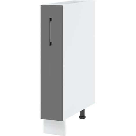 Meuble range épice Lovia Gris Mat L 15 cm - Porte avec poignée apparente Grey (1/2)