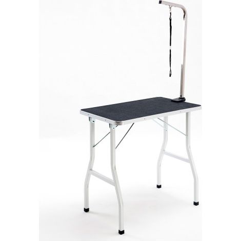 Mesa de peluquería profesional para mascotas, mesa para recortar el pelo, ajustable, brazo portátil, incluye correa, adecuada para mascotas pequeñas y medianas. Dimensiones: 90 x 60 x 76 cm (largo x a (1/5)