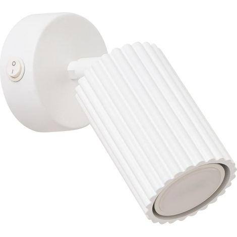 Aplique de pared Moto, blanco con interruptor (1/5)