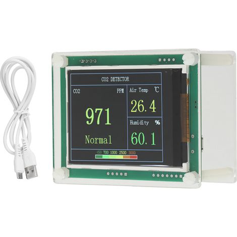 Détecteur de qualité d'air précis, moniteur numérique de CO2, analyseur de dioxyde de carbone pour maison et bureau (1/5)
