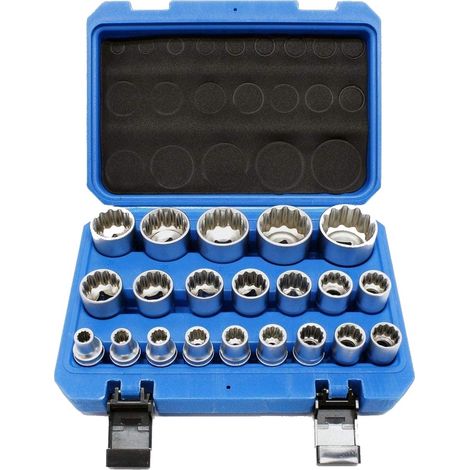 Coffret de douilles 12 pans chrome vanadium de 8 à 36 mm carre 1/2 (1/3)