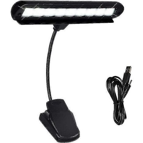 Lampe musicale à pince à 9 LED, lampe de bureau réglable pour pupitre de piano et orchestre, avec câble d'alimentation. (1/4)