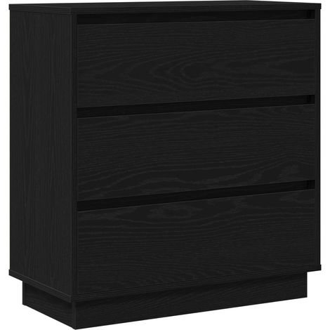 Maison Exclusive - Armadio da Notte con cassetto Rovere Nero 71 x 34,5 x 75 cm