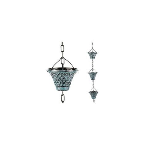 Chaîne de Pluie pour gouttière - Attrape-Goutte d'eau - Décoration de Jardin - 2,8 m de Long