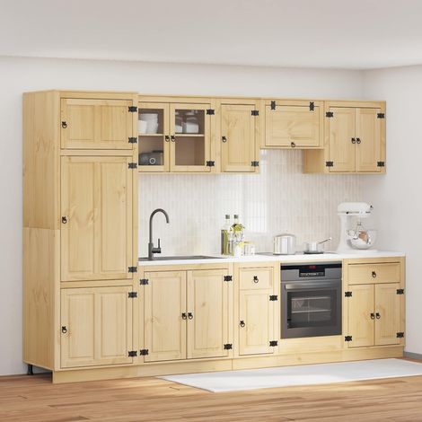 Schrank mit Regal SKI 9 pcs Honigbraun Massives Kiefernholz (1/5)