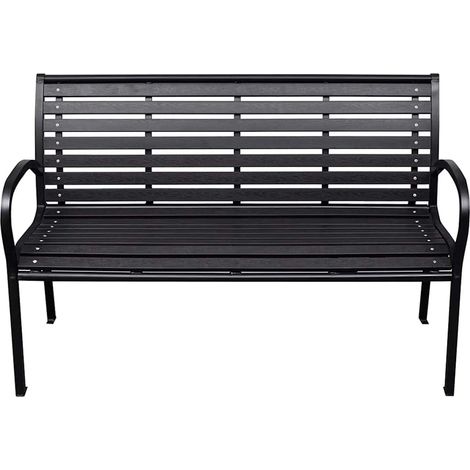 Maison Exclusive - Gartenbank Schwarz 116 cm Stahl und WPC