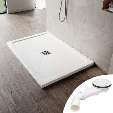 SONNI Quadratische Duschwanne Rutschfeste versenkte Duschwanne SMC Quick drain design 1000x800 mm mit Ablaufgarnitur (1/5)