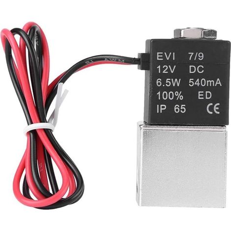 Magnetventil, 12 V DC, 1/42 Wege, normalerweise geschlossen, 1,2 MPa, pneumatisches Aluminium-Magnetventil für Wasser, Luft (DC12V) (1/5)