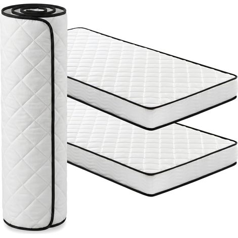 Lot de 2 Matelas 90x190 cm Épaisseur 15 cm - Mousse Confort, Fermeté Modérée, Compressé Sous Vide (1/5)