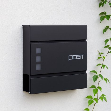 Cassetta postale con tubo per giornali - design in ferro da parete
