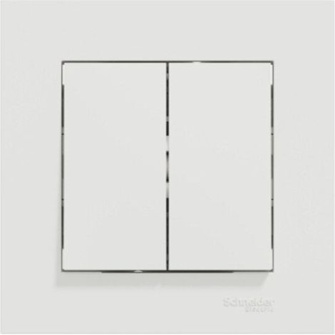 Schneider Electric – Double interrupteur va-et-vient complet Miluz – Type de contrôle : va-et-vient – Couleur : blanc – Finition brillante – Fixation par griffes (1/2)