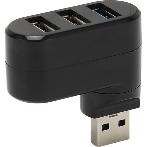 90° und 180° drehbarer USB 3.0-Hub, Plug & Play für PC und Laptop, Schwarz, Hot-Swap-fähig (1/5)