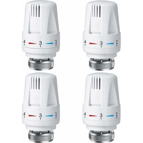4 PCS Tête Thermostatique Radiateur, Tête Thermostat Radiateur TRV M30 x 1.5, Vanne Thermostatique Radiateur, Vannes de Radiateur de Radiateur pour Système de Chauffage pour Maison et Bureau (1/5)