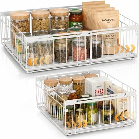 2 Tiroirs Coulissants Cuisine, Organisateur Tiroir 30-51cm (1/5)