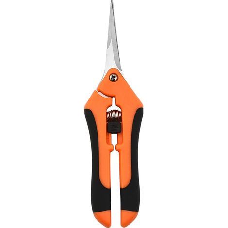 Gartenschere, Gartenschere mit gerader Spitze, Gartenschere aus Edelstahl, Hand-Gartenschere, Pflanzenschere, Gartenschere aus Edelstahl, Orangefarbene Gartenschere (1/5)