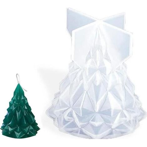 (Weiße) Kerzenform – Weihnachten – Silikon – 6 x 4 cm – Ideal für handgefertigte Dekorationen und Geschenke (1/4)