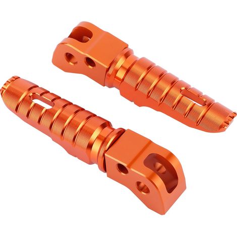 Repose-pieds arrière en aluminium pour moto, paire d'accessoires de modification, compatible 125/250/300 RC200/390 2014+, couleur orange. (1/5)
