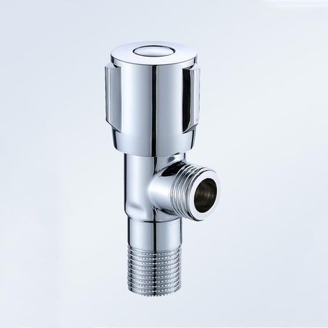 Vanne D'Angle Quart de Tour Entrée 1/2" X Sortie 1/2, Auto Scellante, en Cuivre Chromé pour Cuisine, Salle de Bains (1/5)
