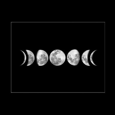 Peinture Toile Sans Cadre Phases Lunaires, Décor Mural Moderne Maison, Tableau Art Noir 090-2, Lot de 2 Panneaux (1/5)