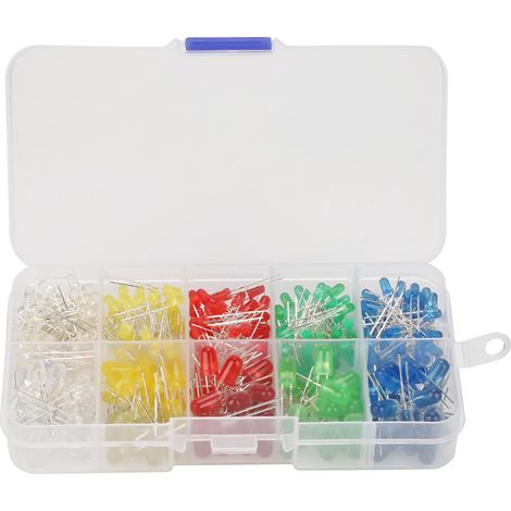 Kit 350 pièces LED 3mm et 5mm, diodes électroluminescentes multicolores assorties, lot de composants électroniques (1/5)
