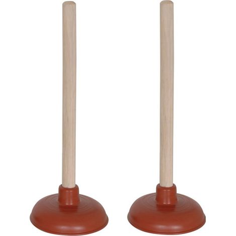 Ventouse pour évier - lot de 2 - ventouse en bois/caoutchouc - 11 x 30 cm (1/3)