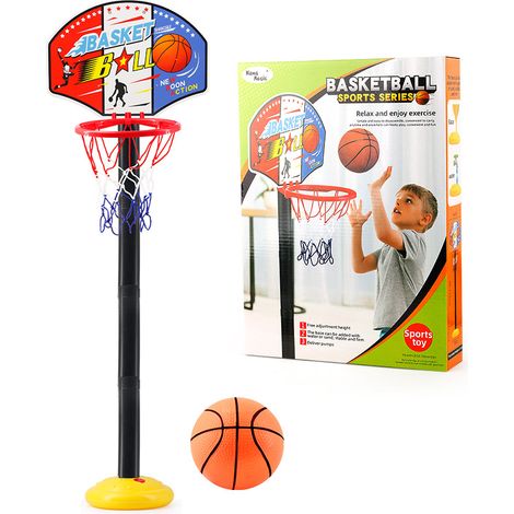 HONORNIC - Panier de basket portable réglable pour enfants avec filet et ballon de basket