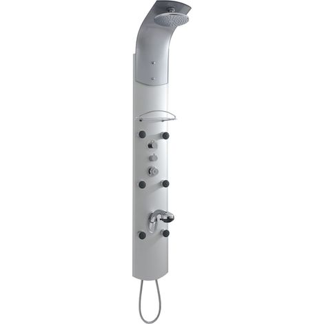 Milano Baya Exposed Thermostatic Shower Tower Panel with Rainfall Shower Head Hand Shower Handset and Body Jets - Chrome (1/5)