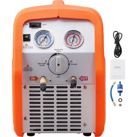 Machine de récupération de fluide frigorigène 3/4 CV portable, protection haute pression, 220-240V 60Hz, pour vapeur et liquide, climatisation auto. (1/5)