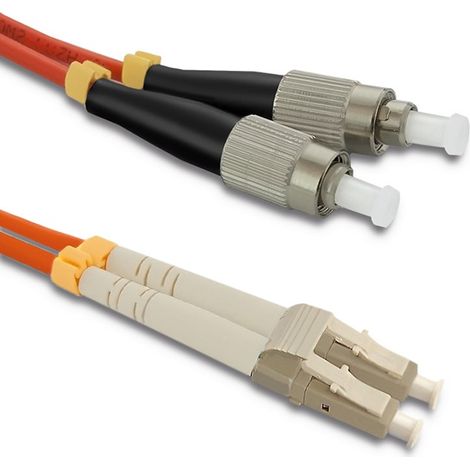 Cavo patch in fibra ottica Qoltec LC/UPC - FC/UPC  Multimodale  50/125  OM2  Duplex  2 m (1/3)