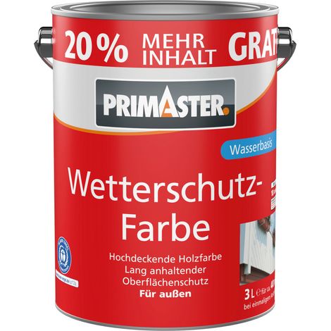 Primaster Wetterschutzfarbe 3 L anthrazitgrau + 20% gratis