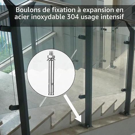 M8 Expansion Bolts, Stainless Steel Anchor Studs, Metal Socket Anchor, Expansion Screw with Stud, Fixing Anchor, Concrete Dowel for Expansion Dowel, M8x80mm (1/4)
