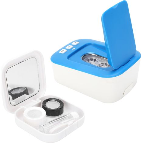 Micro-nettoyeur à ultrasons MK-180 48 kHz (bleu) pour le nettoyage des lentilles de contact, cuve en acier inoxydable