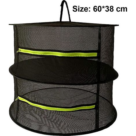 Séchoir à herbes, filet de séchage suspendu pour plantes, égouttoir, filet de séchage en maille avec fermeture éclair jaune-AquaForge