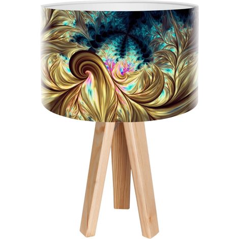 Lampe de chevet mandala foto-303 - Bois clair