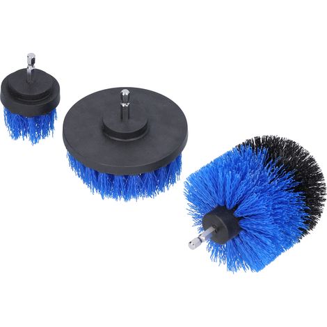 Ensemble de 3 têtes de brosse électrique pour le nettoyage, brosse bleue pour carrelage, baignoire, sol et tapis