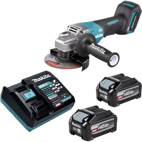 Amoladora angular a batería Makita GA 016 GU201, 40 V máx., 125 mm, sin escobillas + 2 baterías de 4,0 Ah + cargador (1/5)