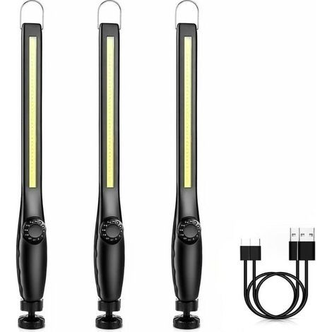 Baladeuse led Mecanicien Lampe Atelier Chantier Rechargeable Lampe Garage Magnetique Lampe de Travail Aimantée led Portable Rechargeable Puissante [3 Pièces] [Classe énergétique A+++] (1/5)