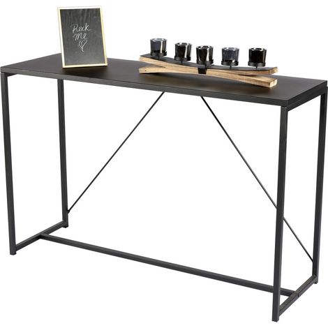 Industrieller Konsolentisch aus der SOHO-Kollektion – Struktur aus schwarzem Metall, Farbe Schwarz, Maße 120x39x79 cm
