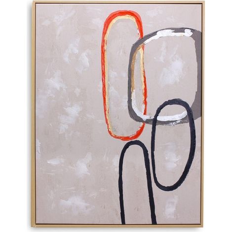Abstract Wall Art | Hand Finished Framed Canvas Print | Home Decoration Piece | Crimson Framed Print (1/5)