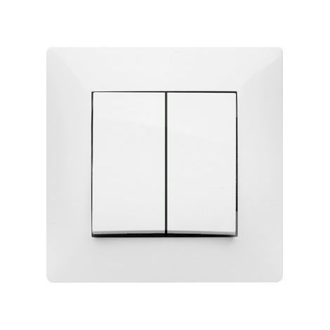 Doppel Lichtschalter Habitat 15 10A-250V Weiß