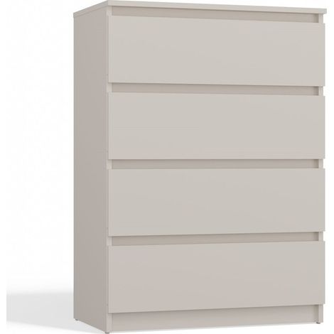 Cómoda moderna con 4 cajones - Beige cachemir, cómoda espaciosa para dormitorio, sala de estar o habitación infantil. (1/4)