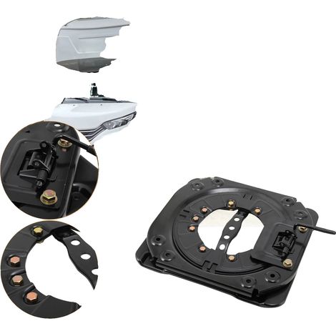Base del sedile girevole, portata 130 kg, dimensioni 390x360x40 mm, rotazione a 360°, 4 posizioni di bloccaggio, robusta struttura in acciaio. (1/5)