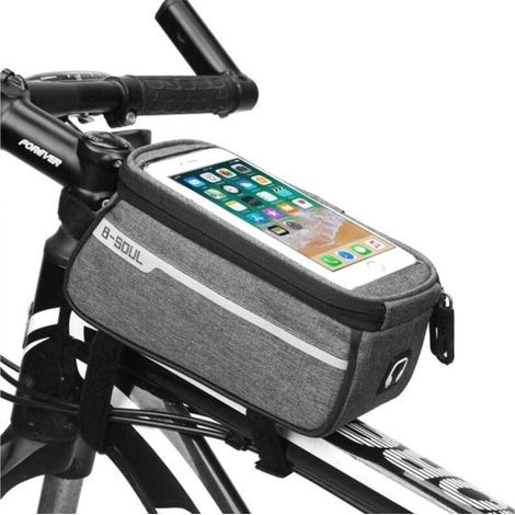 Sacoche de Support de Téléphone de Vélo Étanche Sacoche de Montage Avant de Cadre de Vélo VTT (1/5)