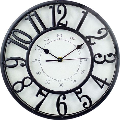Horloge Murale - 30 Cm - Mouvement Quartz Silencieux - Design Rétro Scandinave Évidé - Pour Intérieur - 1 Pièce (1/5)